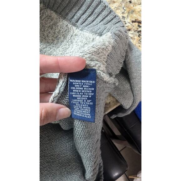 Chaps Sweater XL Buttondown cotton blend two-tone gray nerdy grandpacore - Picture 6 of 8